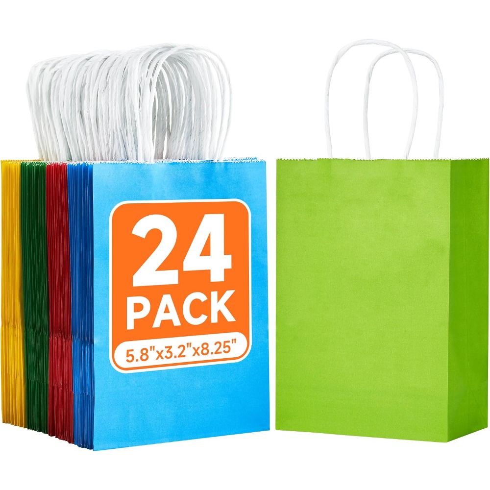 Wedding Supply In Bulk - 24 stuks kleine regenboogkleurige kraftpapieren cadeautasjes