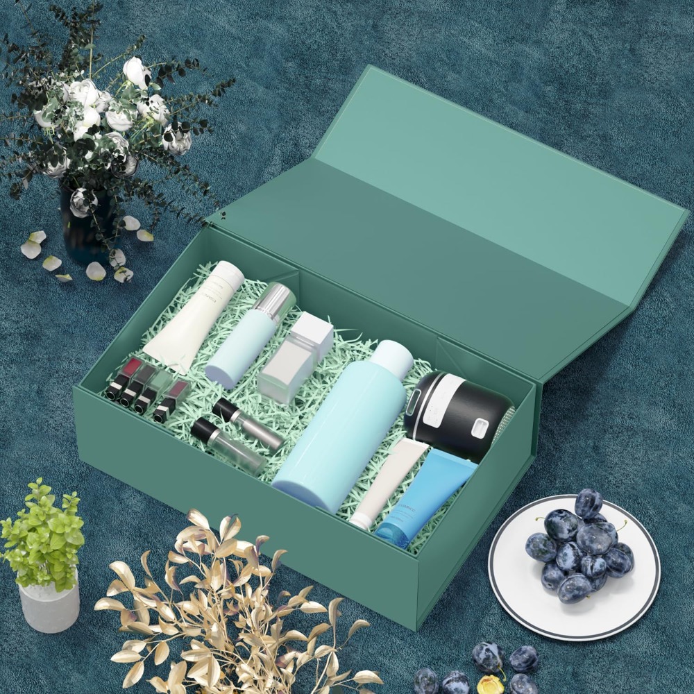 Wedding Packaging - Groene cadeaudoos met magnetische sluiting, opvouwbare