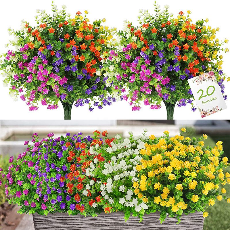 Flower Girl Basket - 3/6pcs Kunstmatige Plant Bloem Eucalyptus Babysbreath