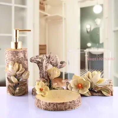 Wedding Bathroom Supply Kit - Badkameraccessoires Vijfdelige set Glazen mondbeugel Tandenborstel