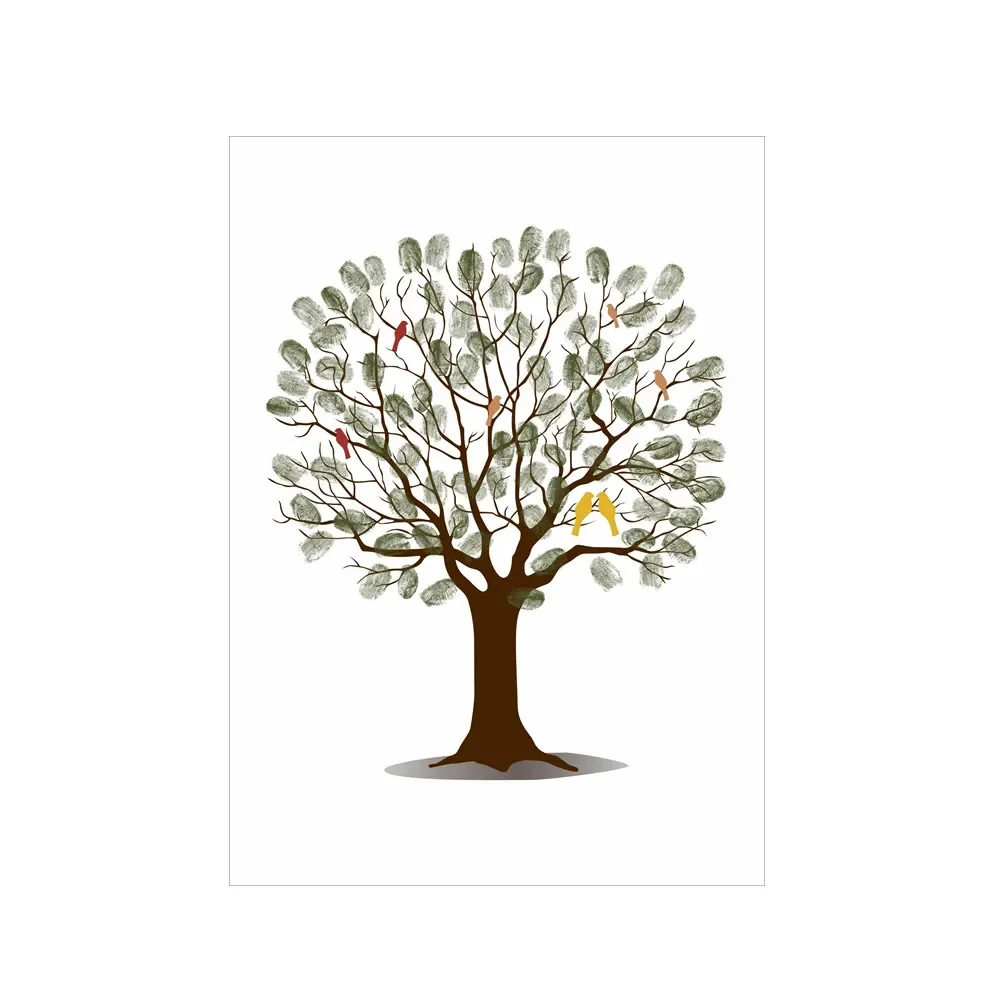 Wedding Souvenir - Bruiloft vingerafdruk boom canvas wanddecoratie poster