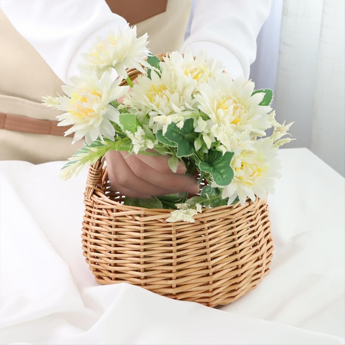 Wicker picknickmand met handva - Flower Girl Basket recensie en prijs