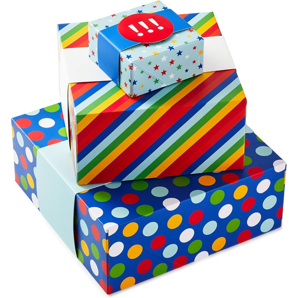 Kleurrijke cadeaudozen in dive - Wedding Packaging recensie en prijs